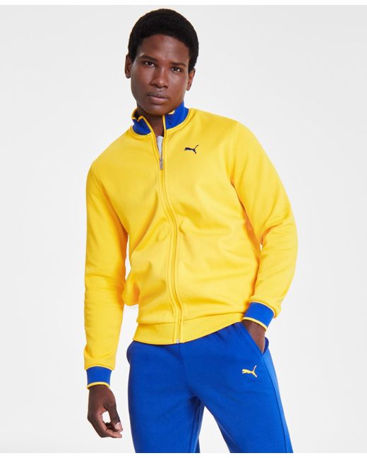 PUMA Yellow Vintage Sport Regular-fit Full-zip Track Jacket for men