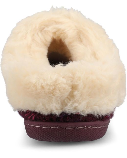 Journee Collection Red Adiah Round Toe Knitted Clog Slippers