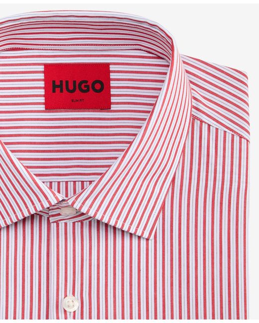 hugo boss red dress shirt HUGO BOSS Men's Red Cotton Button-up Shirt, Size M