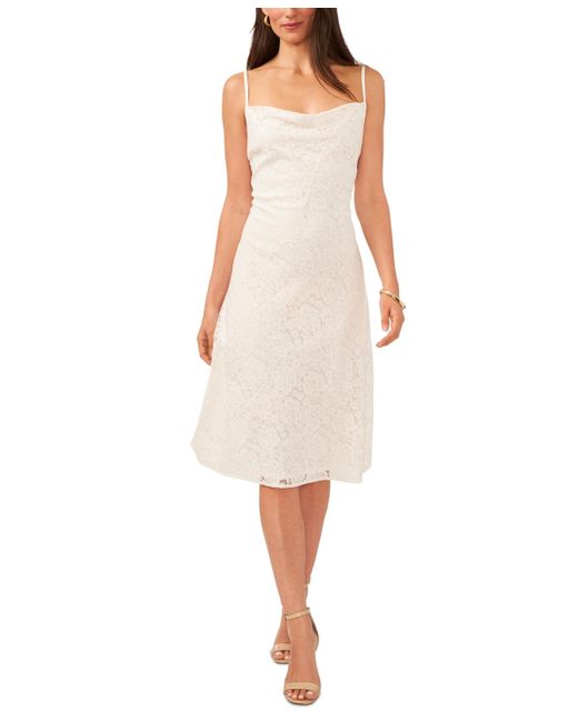 1.STATE White Sleeveless Lace Midi Dress