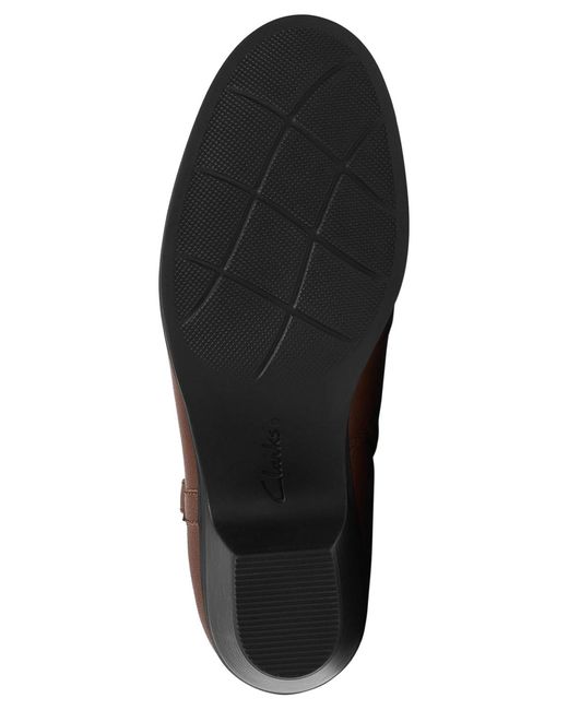 Clarks Brown Emily Block Heel Booties