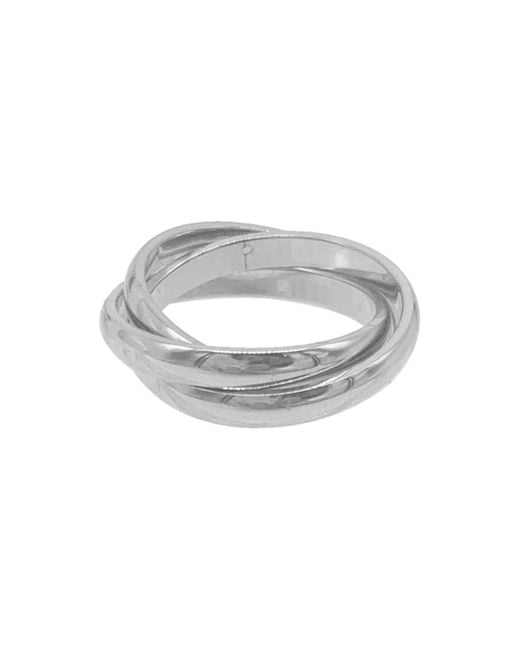 Adornia White Tarnish Resistant Interlocking Ring