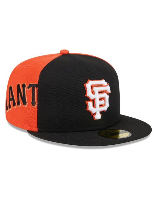 KTZ Black/orange San Francisco Giants Gameday Sideswipe 59fifty Fitted Hat for men