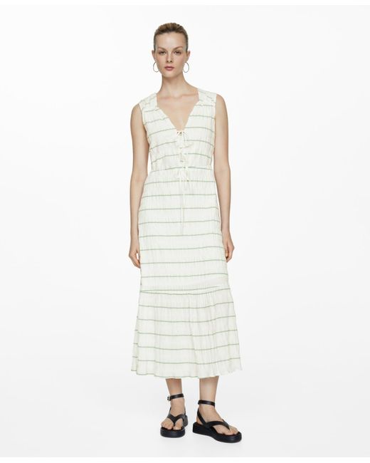 Mango striped bow dress 2025