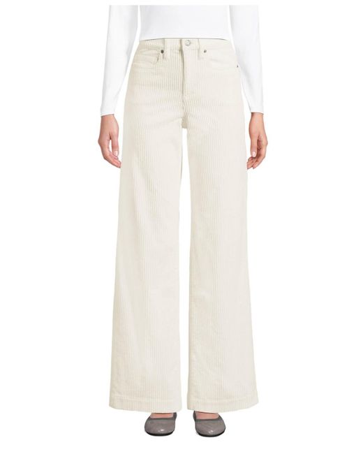Lands' End White High Rise Wide Leg Corduroy Pants