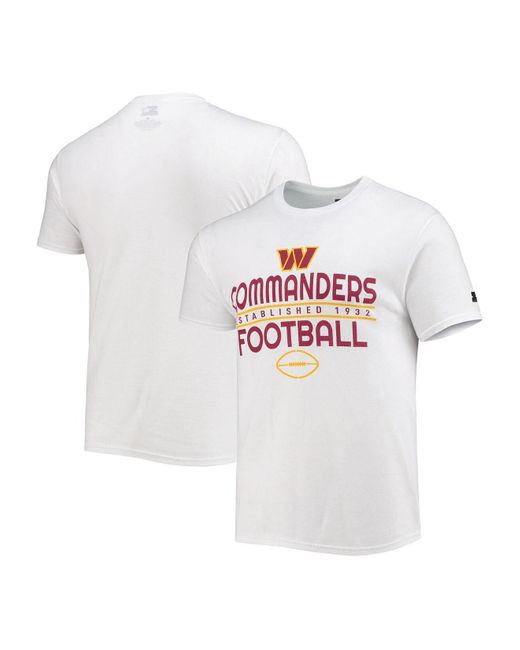 Starter Cotton White Washington Commanders Prime Time Tshirt for Men