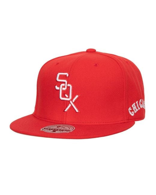 Mitchell & Ness Red, Chicago White Sox Bases Loaded Fitted Hat for Men