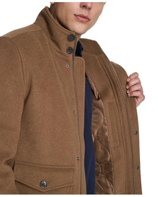 Cole Haan Brown Stand-collar Long-sleeve Bomber Jacket for men