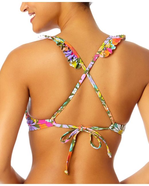 Salt + Cove Multicolor Salt + Cove Printed Ruffle-strap Push Up Underwire Bikini Top