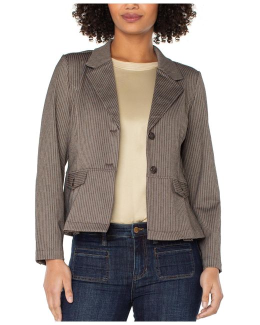 Liverpool Los Angeles Gray Peplum Blazer
