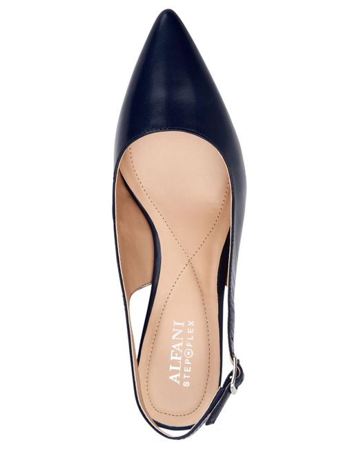 navy leather slingbacks