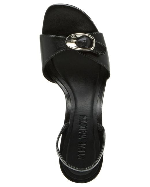 Steve Madden Black Henrietta Kitten-heel Dress Sandals