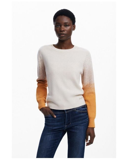 Desigual White Gradient Sweater