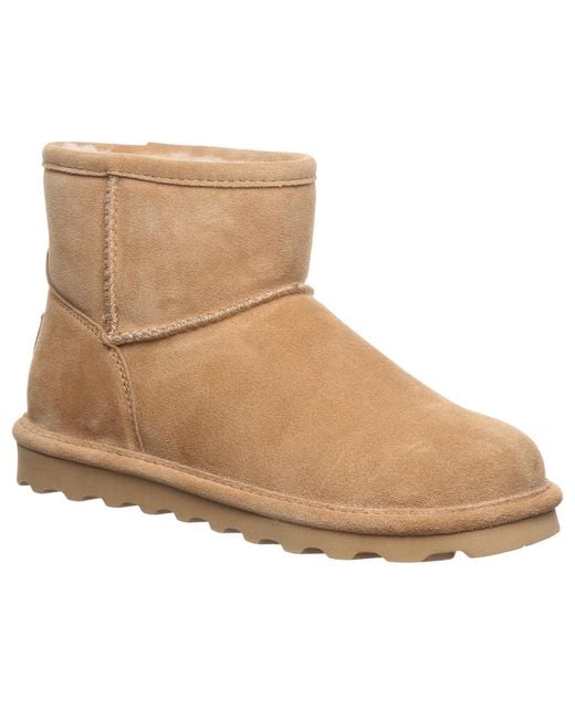 BEARPAW Natural Alyssa Solid Pull-on Ankle Boots