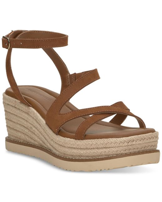 Lucky Brand Brown Carolie Strappy Espadrille Wedge Sandals