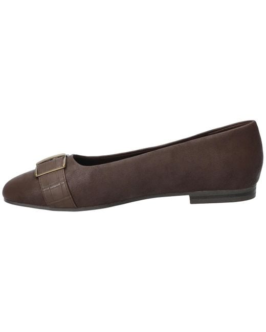 Easy Street Brown Keely Square Toe Ballet Flats