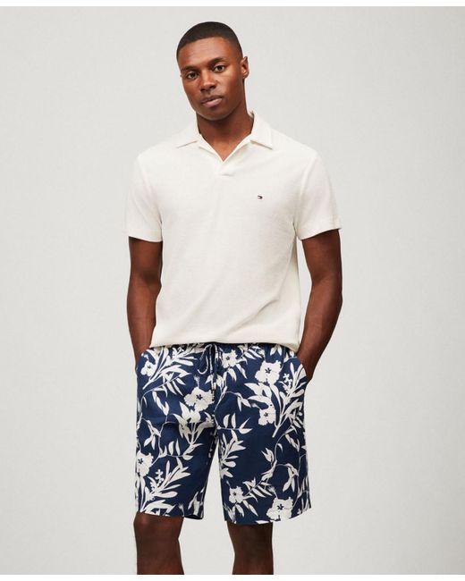 Tommy Hilfiger Blue Relaxed-fit 10" Tropical Linen Shorts for men