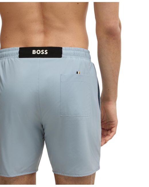 Boss Blue Boss By Rubber Logo Badge Swimsuit for men