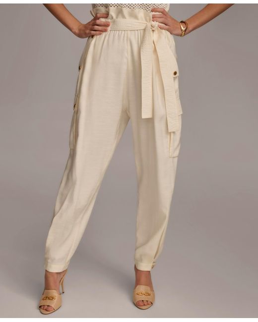 Donna Karan Natural Belted Cargo Pants