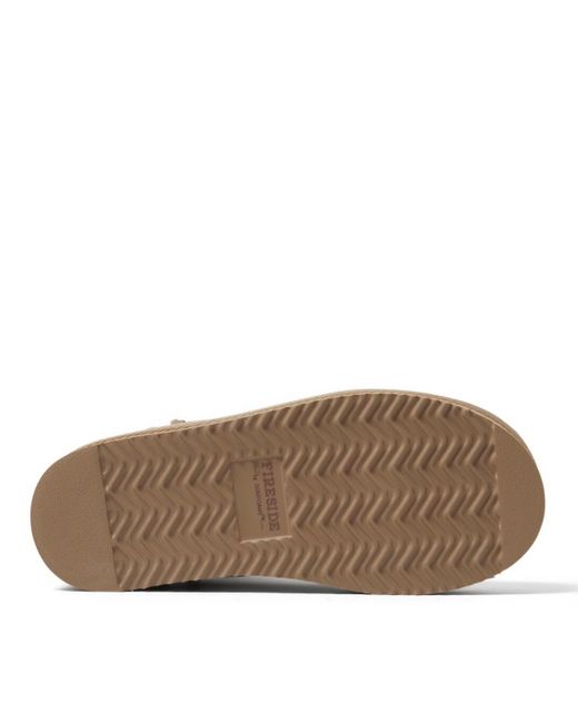 Dearfoams Natural Fireside By Kingston Genuine Shearling Platform Bootie