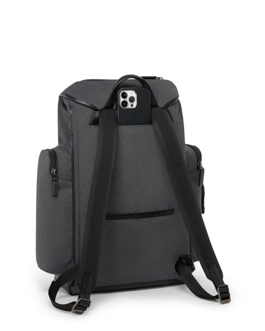 Tumi Black Harrison Griffen Flap Backpack for men