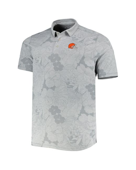 Tommy Bahama Gray Cleveland Browns Big And Tall Miramar Blooms Polo Shirt for men