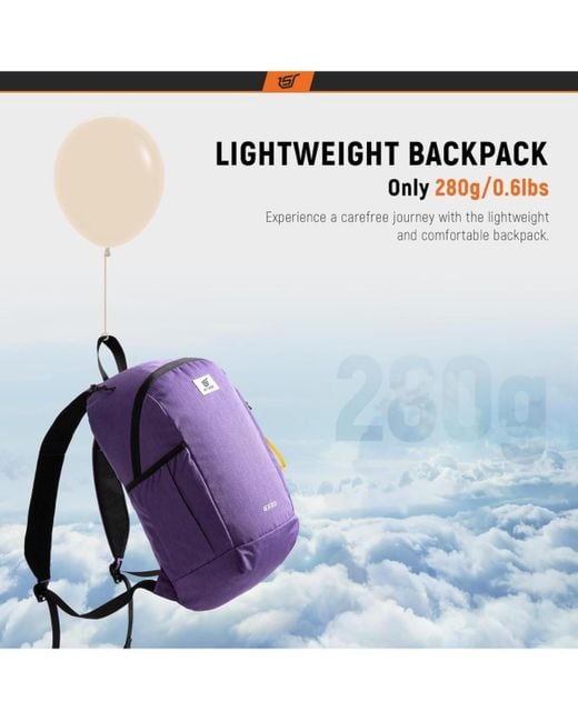 Wosofe Purple Small Backpack 20l Hiking Backpack Lightweight Travel Daypack
