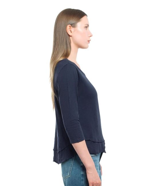 Wilt Blue Sleeve Mock Layer Tee