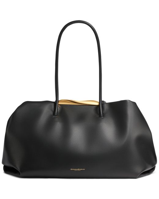 Donna Karan Black Poplin Large Satchel