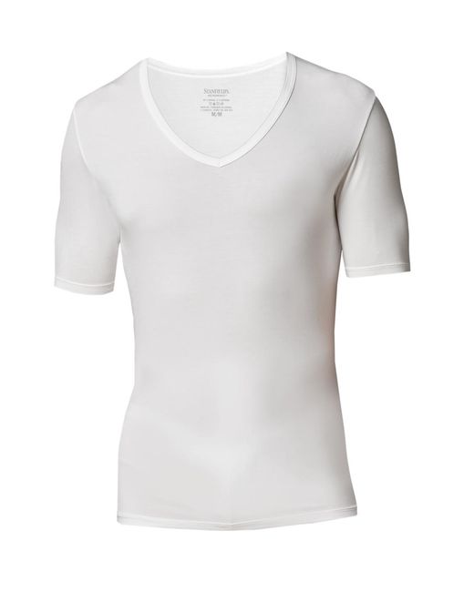 Stanfield's White Invisible Deep V-neck Undershirt for men