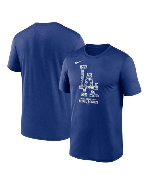 Nike Blue Los Angeles Dodgers 2024 Mlb World Tour Seoul Series Legend Performance T-shirt for men