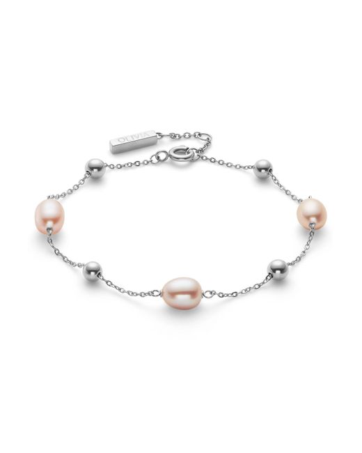 Olivia Burton Metallic By The Sea Cultivated Pearl Tone Bracelet