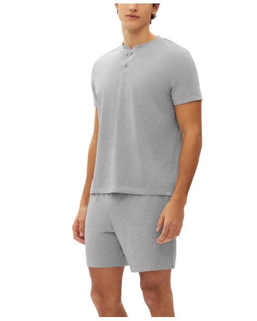 Gap Gray 2-pc. Heathered Henley Shirt & Shorts Pajama Set for men