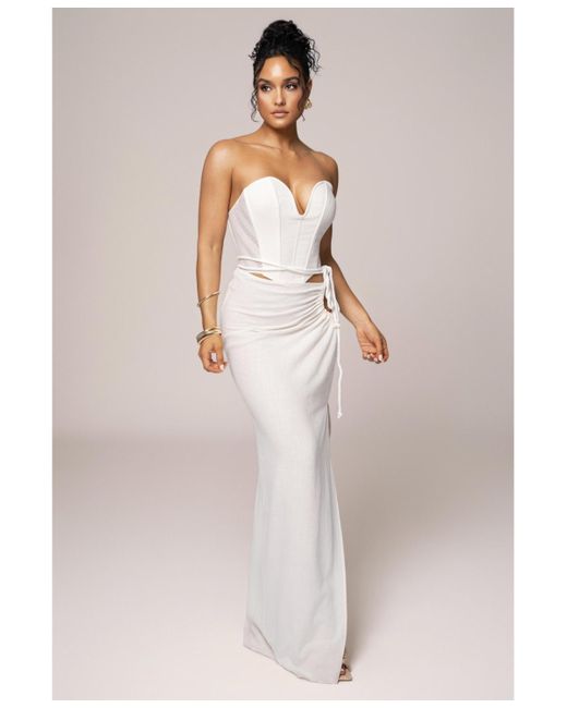 JLUXLABEL White Destination Linen Skirt Set