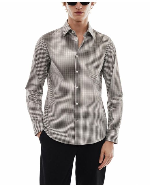 Mango Gray Micro-stretch Fabric Shirt