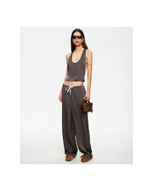 Lioness White Solid Drawstring Pants