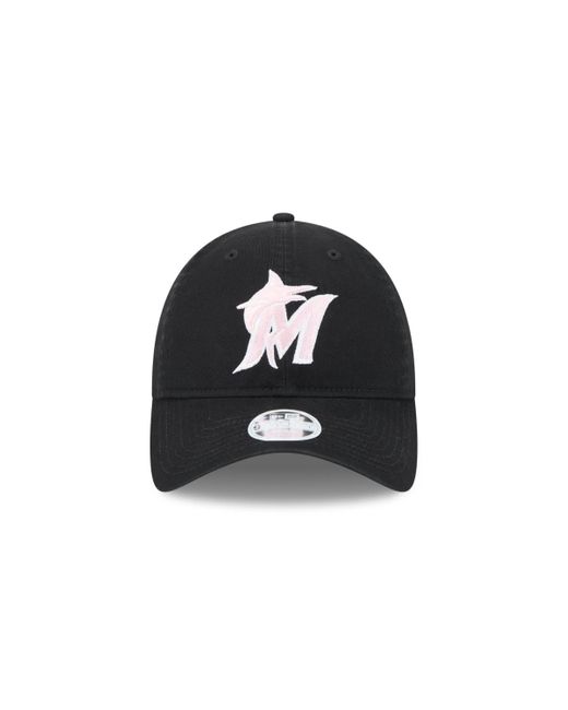 KTZ Black Miami Marlins 2024 Mother's Day 9twenty Adjustable Hat