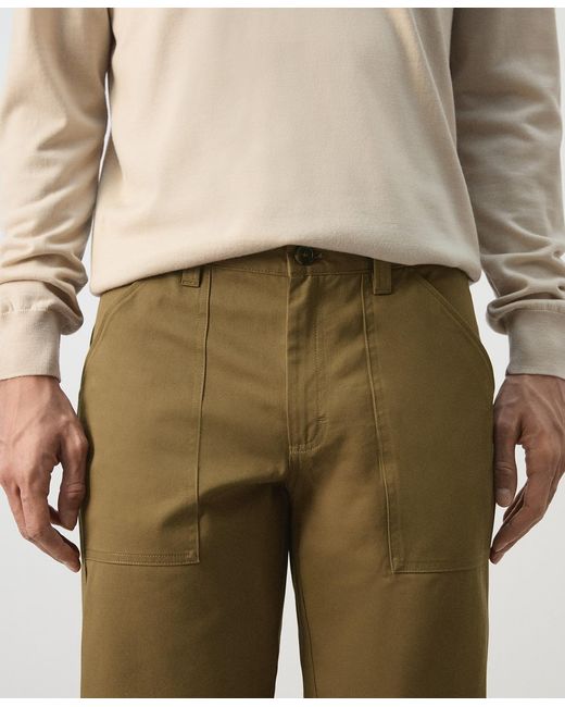 Mango Natural Cotton Patch Pockets Pants for men