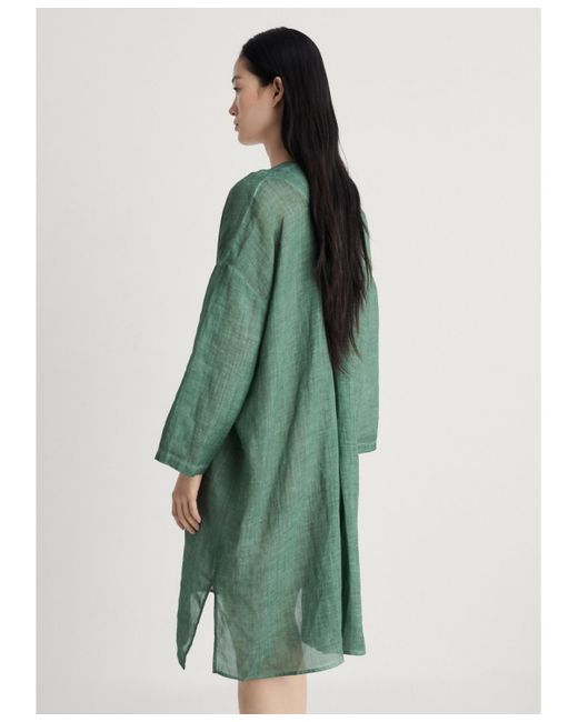 Mango Green Overdyed Ramie Kaftan