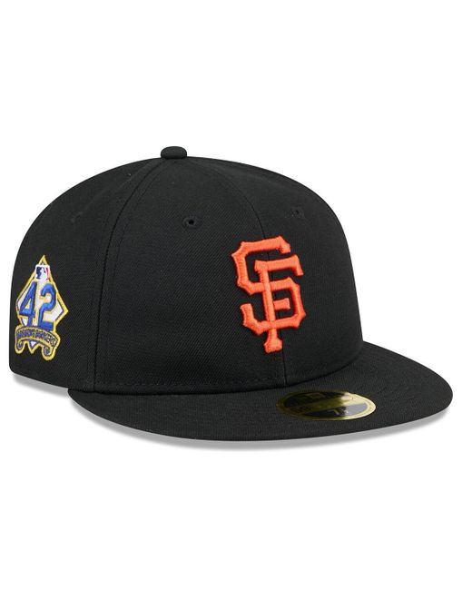 KTZ Black San Francisco Giants 2025 Jackie Robinson Day Retro Crown 59fifty Unstructured Hat for men
