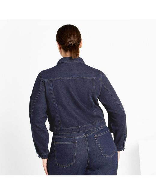 City Chic Blue Plus Size Denim Jojo Jacket