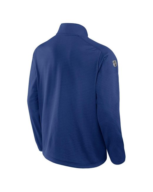Fanatics Blue Tampa Bay Lightning Authentic Pro Rink Quarter-zip Jacket for men