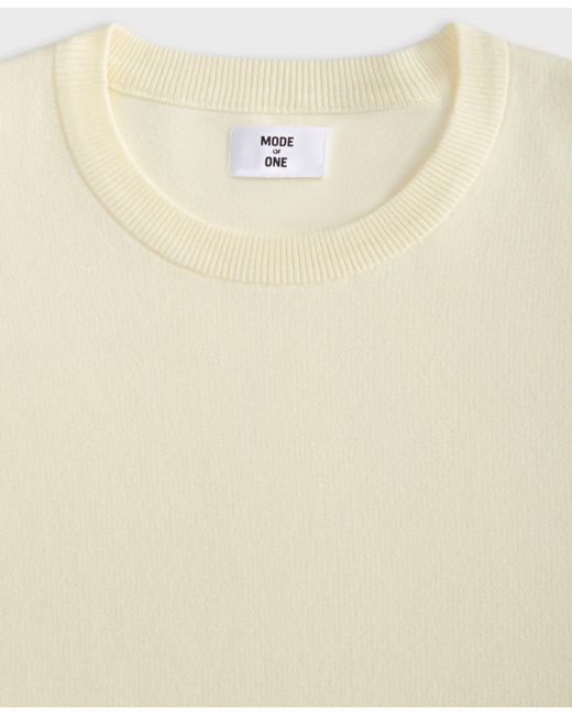 Mode Of One White Regular-fit Crewneck Sweater for men