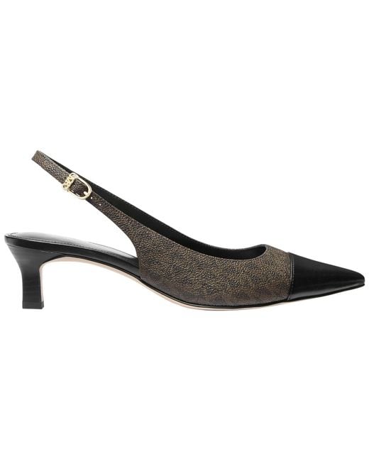 Michael Kors Metallic Pointed Toe Cap Slingback Pumps