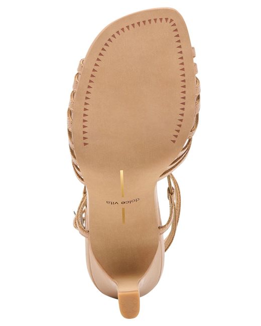 Dolce Vita Metallic Nivana Strappy Two-piece Ankle-wrap Dress Sandals