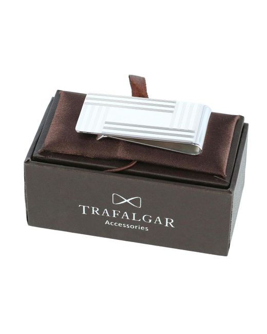 Trafalgar Gray 25mm Engine Turned Money Clip for men