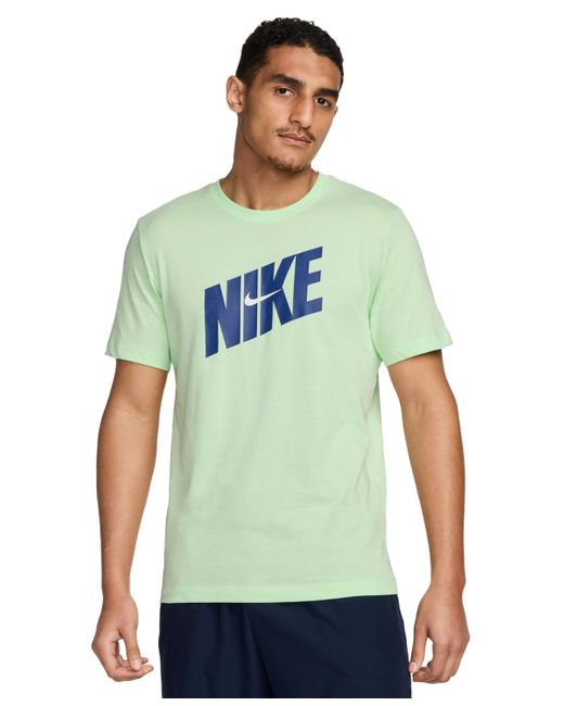 Nike Green Relaxed Fit Dri-fit Short Sleeve Crewneck Fitness T-shirt for men
