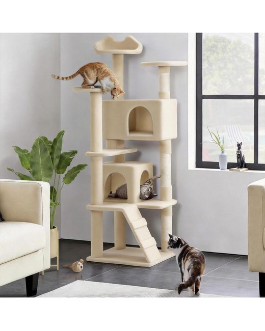 Aronkl Metallic Multi-level Cat Tree Tower