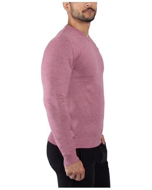 Xray Jeans Purple X-ray Basic V-neck Pullover Midweight Sweater for men