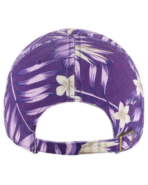 '47 Purple 47 Brand Los Angeles Lakers Tropicalia Floral Clean Up Adjustable Hat for men